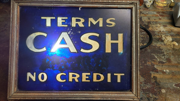 Old Lighted sign-Cash no credit