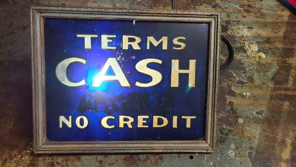 Old Lighted sign-Cash no credit