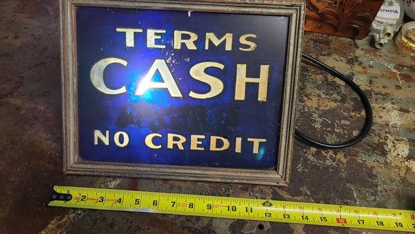 Old Lighted sign-Cash no credit