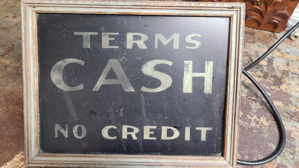 Old Lighted sign-Cash no credit