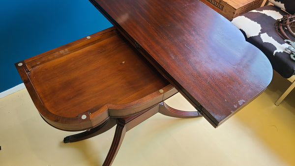 Antique mahogany flip top game table