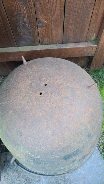 Large old iron witches cauldron-use as planter or firepit