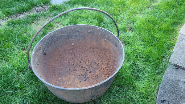 Large old iron witches cauldron-use as planter or firepit