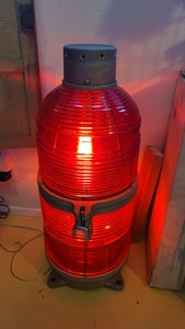 Large cool Red Airport RUNWAY LIGHT lamp- this thing is so cool!