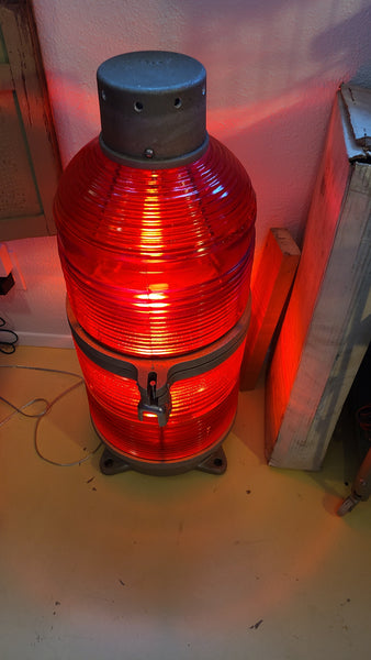 Large cool Red Airport RUNWAY LIGHT lamp- this thing is so cool!