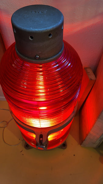 Large cool Red Airport RUNWAY LIGHT lamp- this thing is so cool!