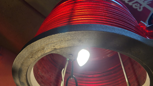 Large cool Red Airport RUNWAY LIGHT lamp- this thing is so cool!