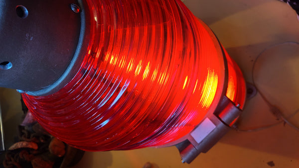 Large cool Red Airport RUNWAY LIGHT lamp- this thing is so cool!