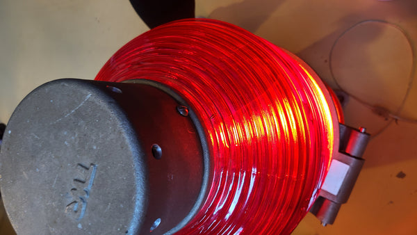 Large cool Red Airport RUNWAY LIGHT lamp- this thing is so cool!