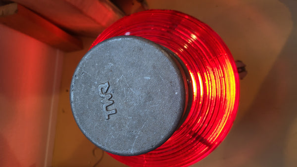 Large cool Red Airport RUNWAY LIGHT lamp- this thing is so cool!