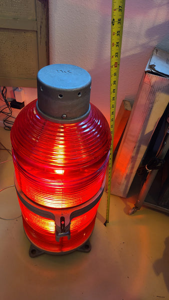 Large cool Red Airport RUNWAY LIGHT lamp- this thing is so cool!