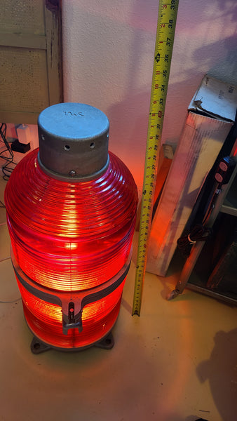 Large cool Red Airport RUNWAY LIGHT lamp- this thing is so cool!