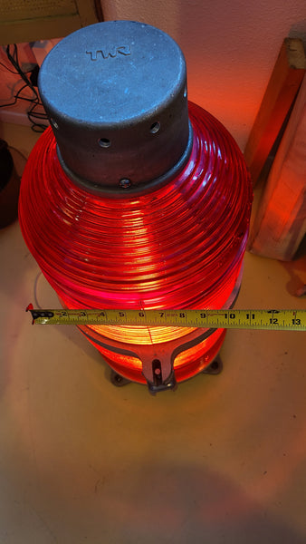 Large cool Red Airport RUNWAY LIGHT lamp- this thing is so cool!