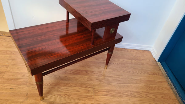 Midcentury 2 tiered Rosewood veneer side table