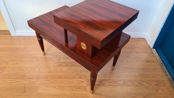 Midcentury 2 tiered Rosewood veneer side table