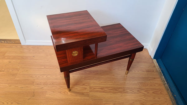 Midcentury 2 tiered Rosewood veneer side table