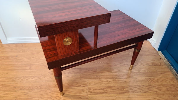 Midcentury 2 tiered Rosewood veneer side table