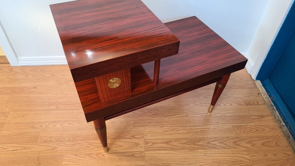 Midcentury 2 tiered Rosewood veneer side table