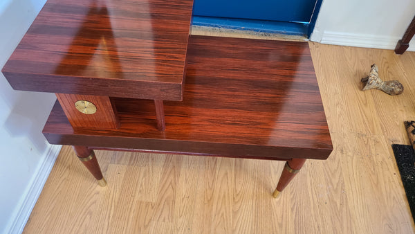 Midcentury 2 tiered Rosewood veneer side table