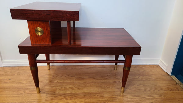 Midcentury 2 tiered Rosewood veneer side table