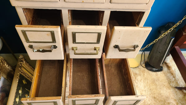 Old oak 30 drawer cabinet, multi-drawer card catalog cabinet- great for small parts/pieces