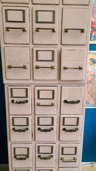 Old oak 30 drawer cabinet, multi-drawer card catalog cabinet- great for small parts/pieces