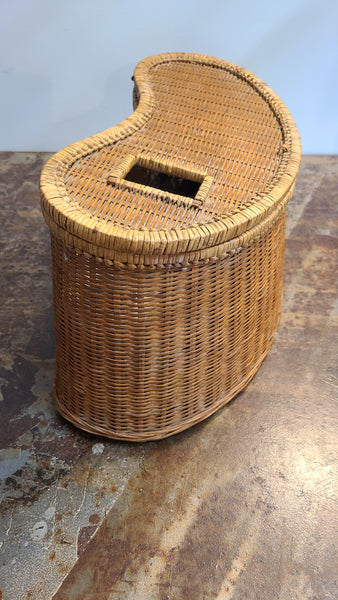 Cool old wicker fishing creel basket, rod, reel, flies and more