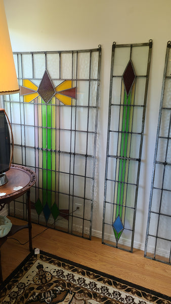 Beautiful antique stained glass windows- 4 panels