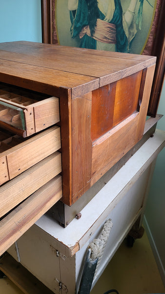 Antique oak mercantile spool cabinet,  5 drawer